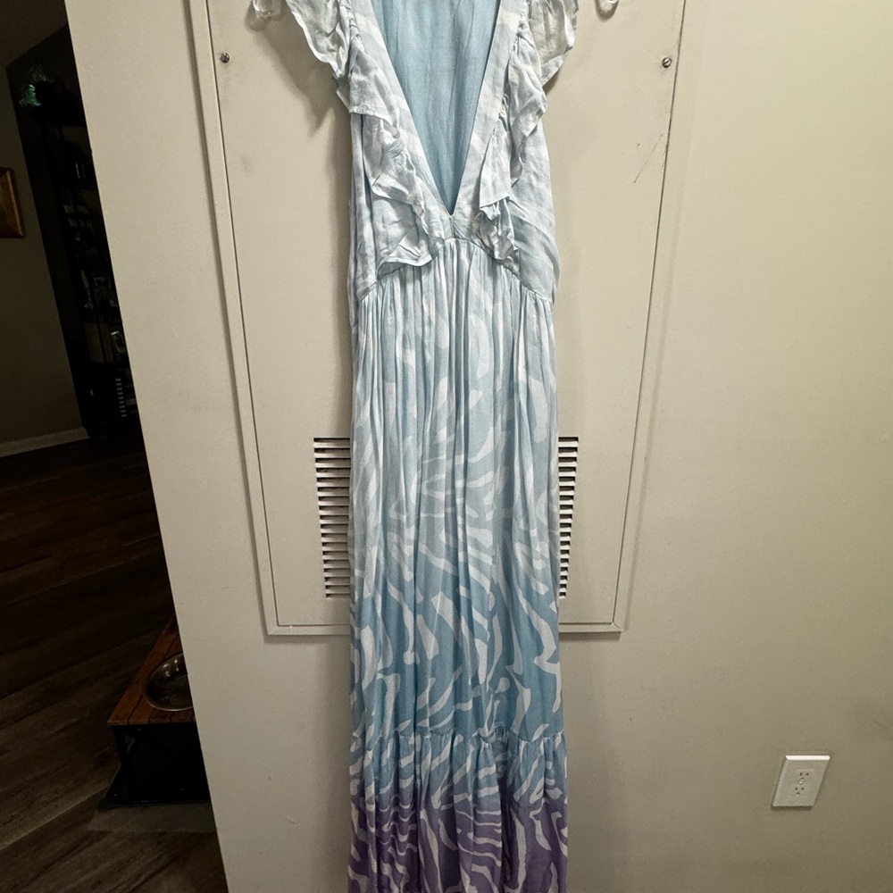 Oliphant Light Blue V-Neck Dress